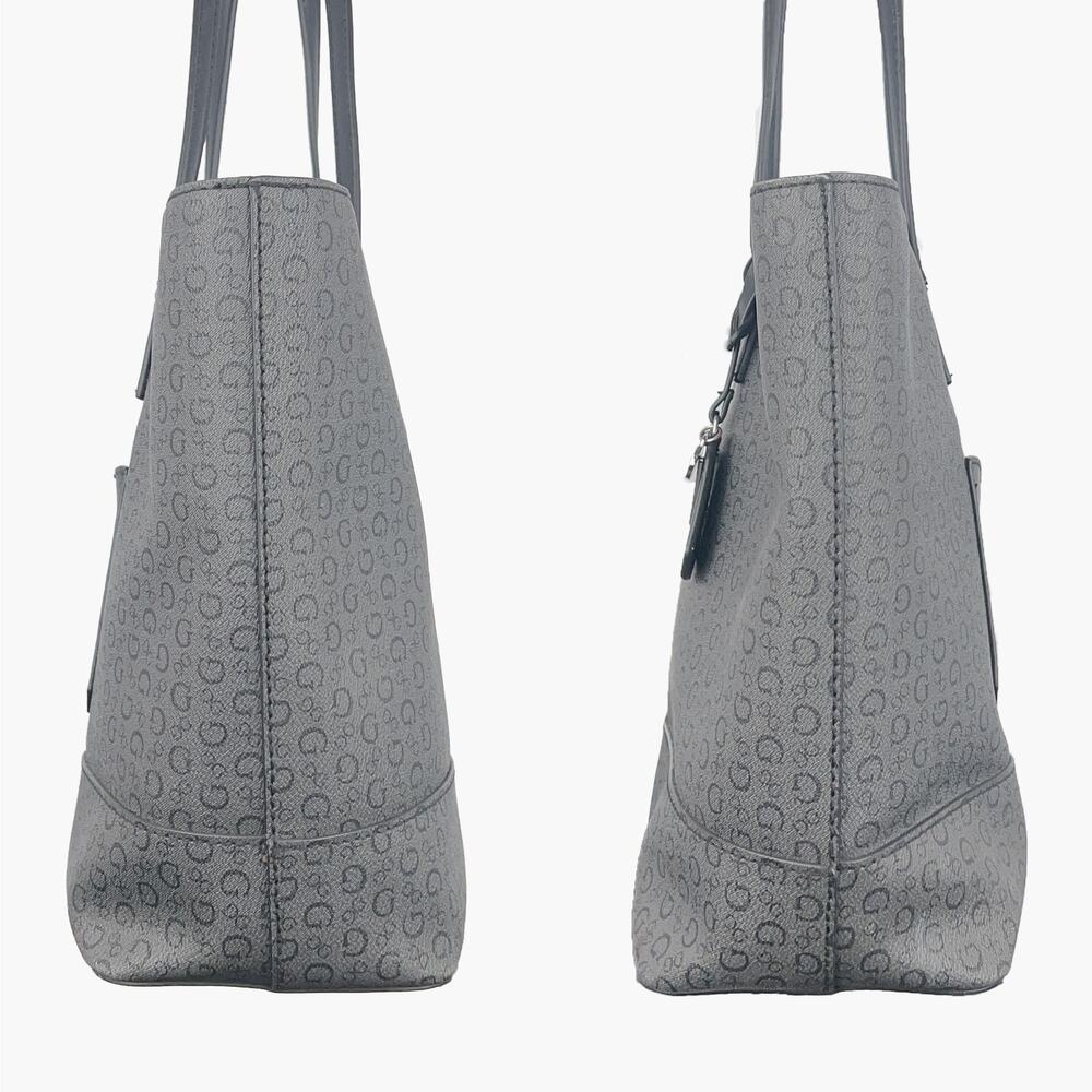 GUESS Clarke Signature Logo Faux Leather Tote Shopper Bag (Charcoal) - Picture 4 of 11